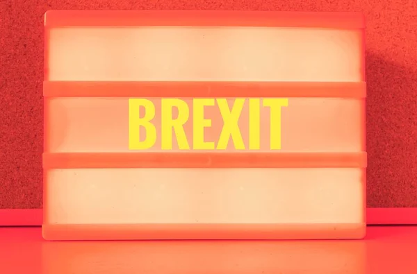 Segno Luminoso Con Iscrizione Tedesco Brexit Che Simboleggia Ritiro Della — Foto Stock