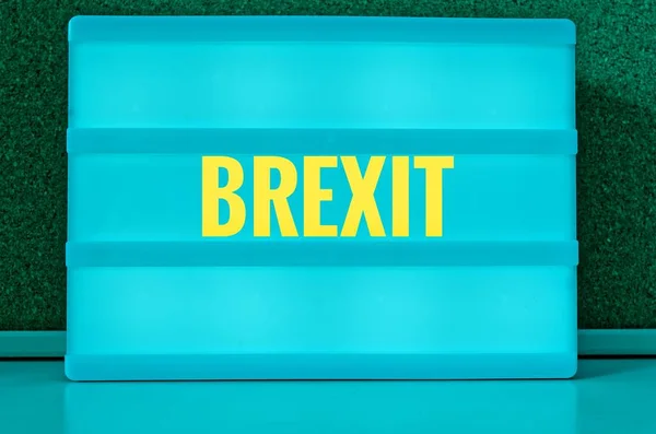Світловий Знаком Написом Німецький Brexit Символізує Виведення Великої Британії — стокове фото
