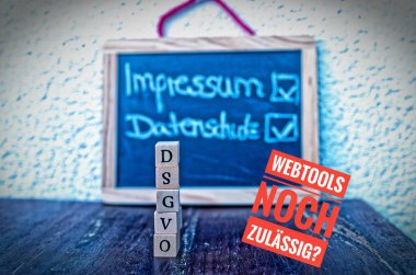 Yapı taşları ile İngiliz Gdpr (genel veri koruma Yönetmeliği) Dsgvo ve Impressum Datenschutz içinde İngilizce Webtools İngilizce Künye gizlilik ve Webtools noch zulaessig içinde alowed hala