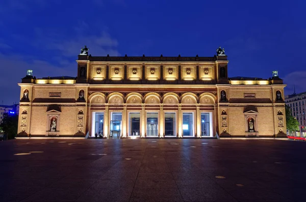 Pohled Exteriéru Hamburger Kunsthalle Hamburku Německo Evropa Noci Fotografie Zakoupená — Stock fotografie