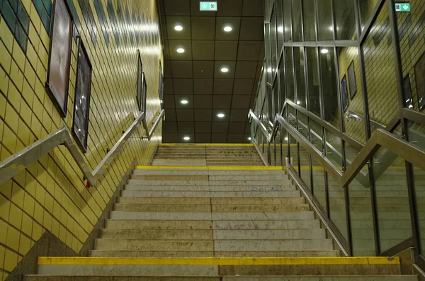 Stairs Subway Station Hamburg Germany Europe Black White Optics Emergency — Stock Photo, Image