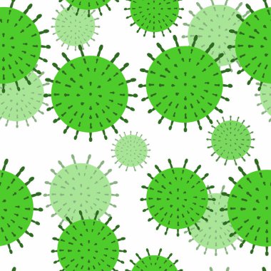 Coronavirus enfeksiyonu deseni pürüzsüz kırmızı yeşil