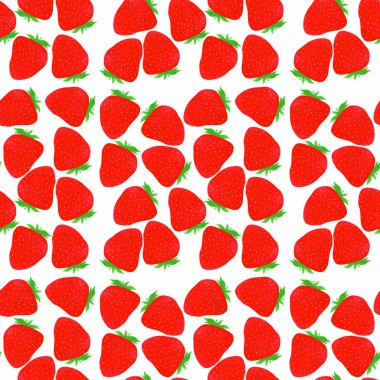 Çilekli yaban mersini dikişsiz el çizimi desen