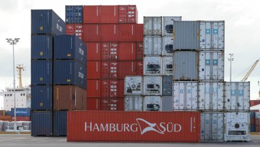 Auckland, Yeni Zelanda - 16 Nisan 2012: yığın nakliye contai