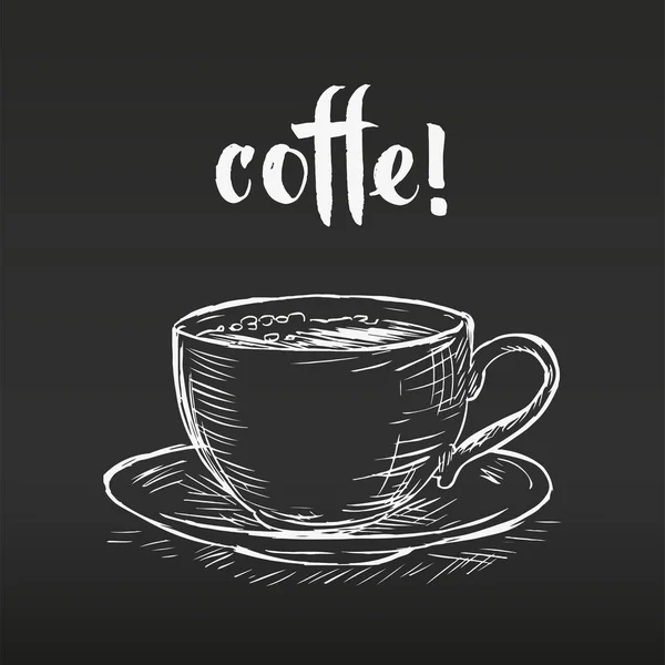 Filiżankę kawy ręcznie rysowane wektor szkic — Wektor stockowy