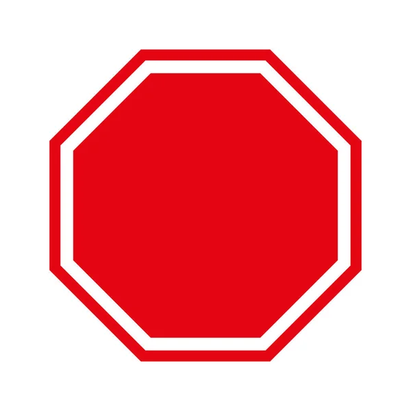 Signo de stop en blanco Icono rojo vector Ilustración — Archivo Imágenes Vectoriales