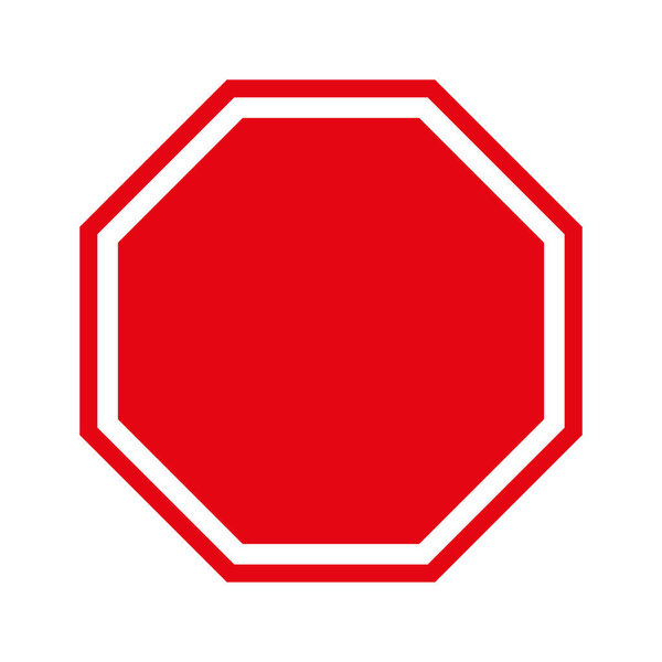 Blank Stop Sign Red Icon
