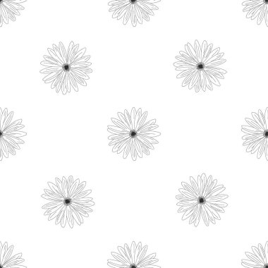Vektör çiçek desen beyaz arka plan üzerinde izole. Beyaz karşı izole çiçek.
