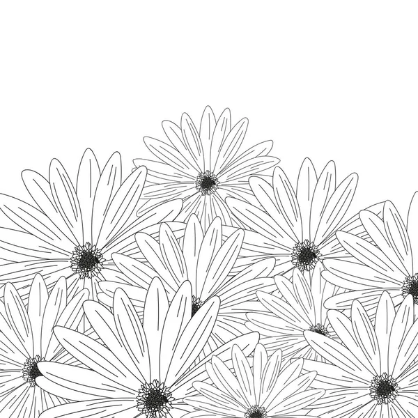 Beyaz arka plan üzerinde izole vektör çiçek çizilmiş. Beyaz karşı izole çiçek. — Stok Vektör