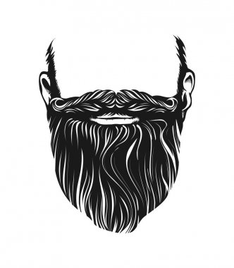 Saç ve sakal, hipster karakter. izole vektör çizim