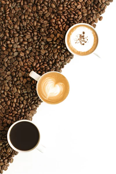 エスプレッソ コーヒーと豆ラテ — ストック写真