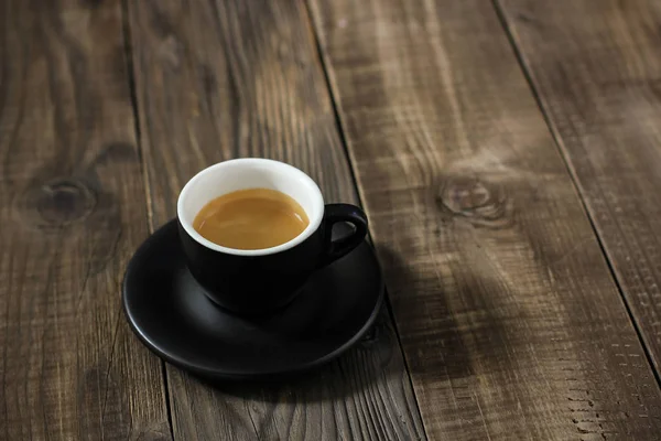 Hett Kaffe Espresso Träbord — Stockfoto