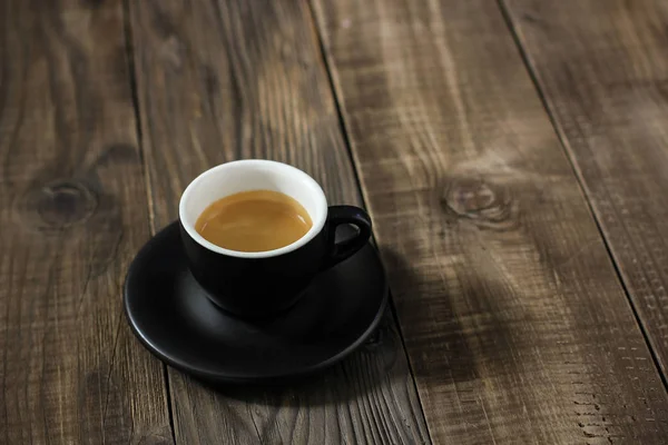 Café Espresso Caliente Sobre Mesa Madera — Foto de Stock