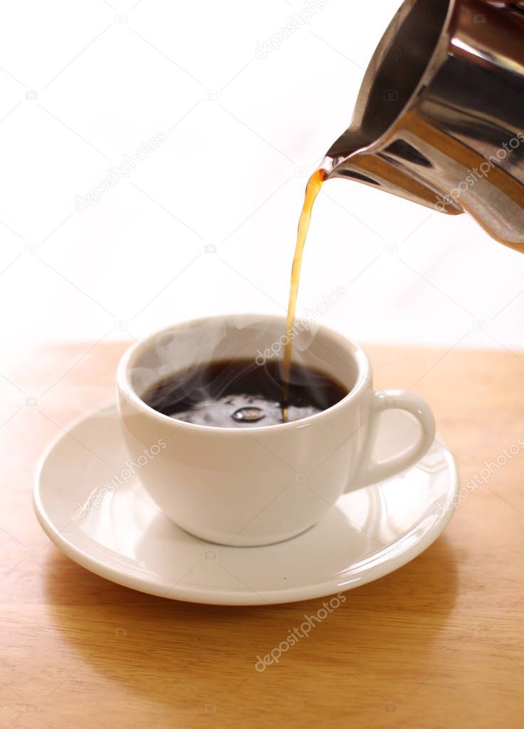 Hot coffee black coffee