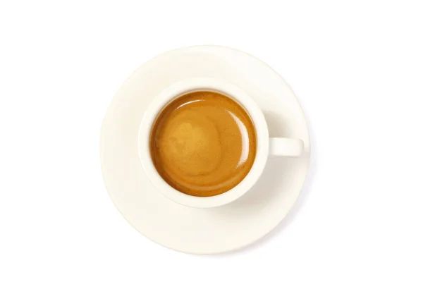 Café Chaud Espresso Vue Dessus Isolé Sur Blanc Images De Stock Libres De Droits