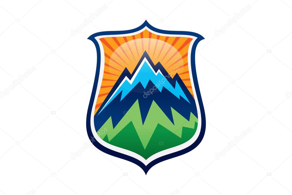 Vector Mountain Shield Shape