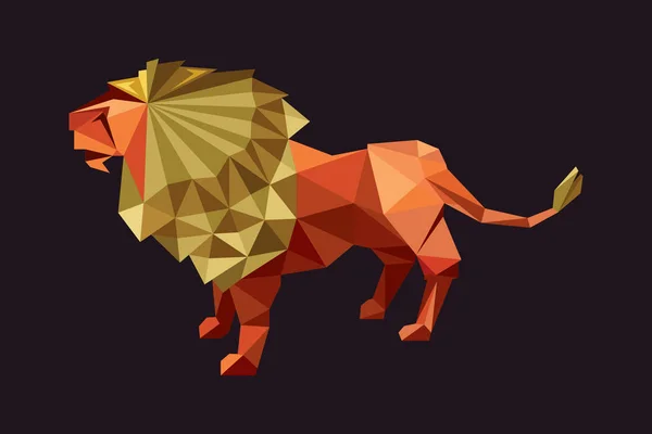 Forme Vectorielle Poly Lion — Image vectorielle