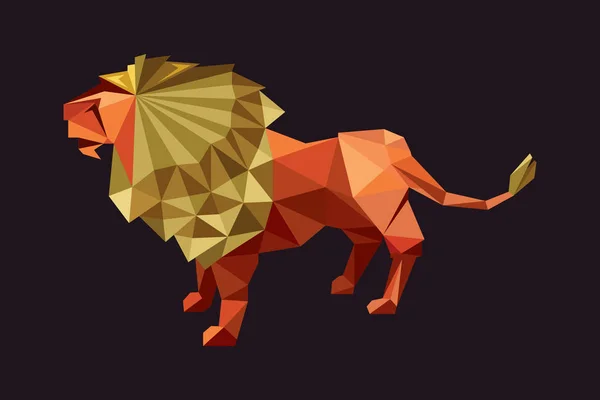 Forma León Poli Vectorial — Vector de stock