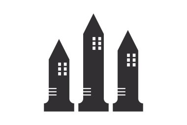 Vektör şehir yükseklik ev Logo