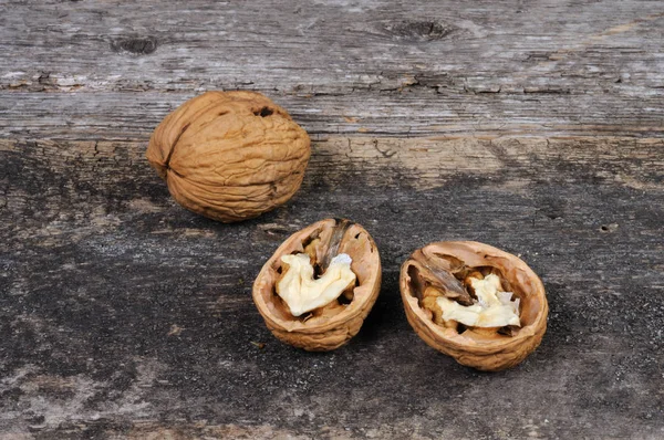 Walnuts in the shell. Front view. — Stock Photo, Image