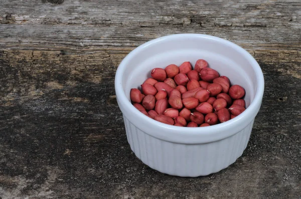 Des Cacahuètes Dans Bol Vue Face — Photo