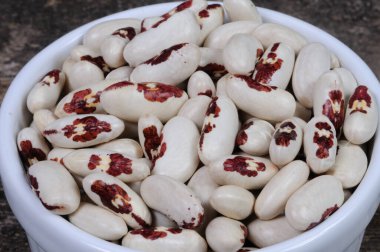 Beyaz fasulye. Ön görünüm.