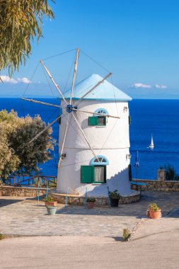Skinari, Zakynthos island, Yunanistan üzerinde eski yel değirmeni