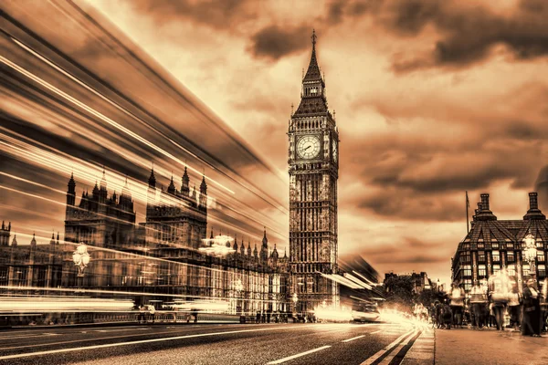 The Big Ben en estilo retro en Londres, Reino Unido — Foto de Stock
