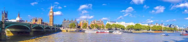 Panorama of Big Ben with bridge in London, England, UK Royalty Free Stock Photos