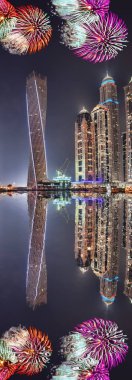 Dubai Marina, Birleşik Arap Emirlikleri yeni yıl havai fişek