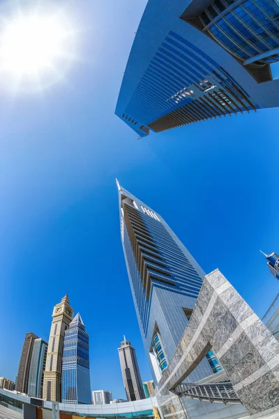 Futuristic architecture in Dubai, Emirate towers, United Arab Emirates — Stock Photo, Image