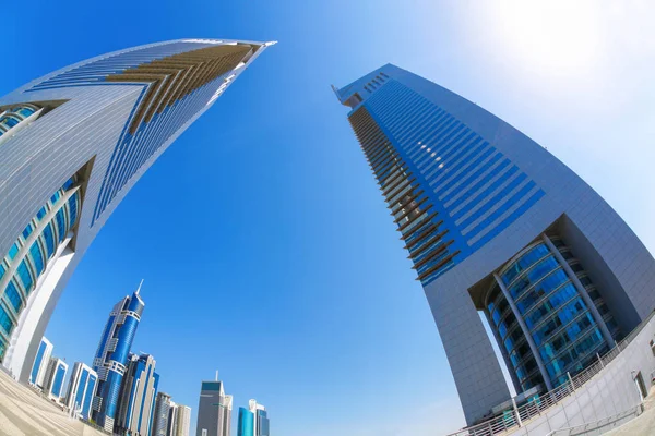 Futuristic architecture in Dubai, Emirate towers, United Arab Emirates — Stock Photo, Image