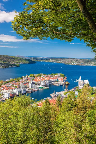 Belle vue sur Bergen depuis Floyen en Norvège — Photo