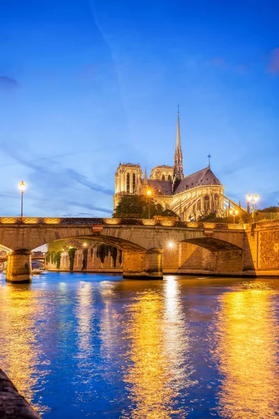 Notre Dame cathedral in Paris during evening, France — Stock Photo, Image