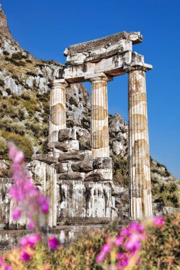 Delphi Yunanistan'da Tapınağı kalıntıları ile