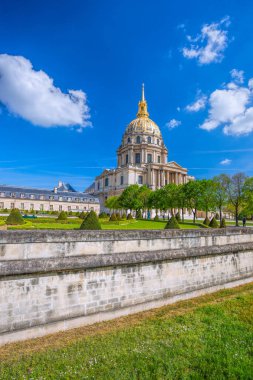 Paris with Les Invalides during spring time, famous landmark in France clipart