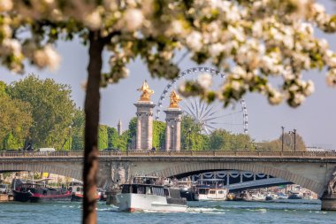 Bahar Paris Fransa Seine gemilerde ile