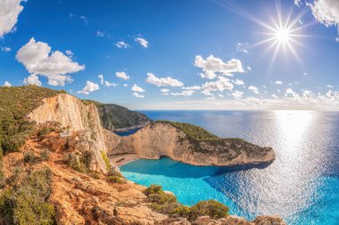 Batık Zakynthos Adası Yunanistan ile güzel Navagio plaj