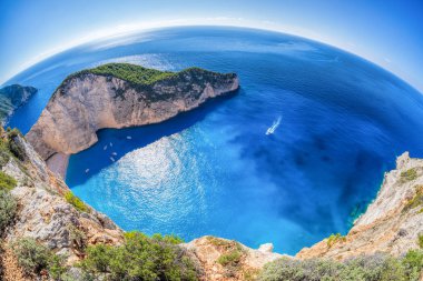 Batık Zakynthos Adası Yunanistan ile güzel Navagio plaj