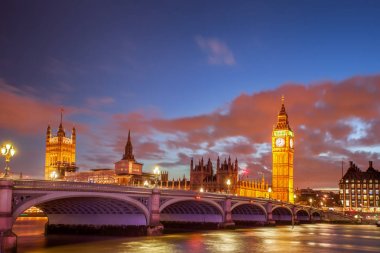 İyi akşamlar, Londra, İngiltere, İngiltere'de köprü ile Big Ben