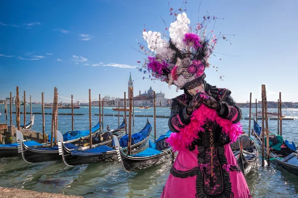 Masque Carnaval Coloré Lors Festival Traditionnel Venise Italie — Photo