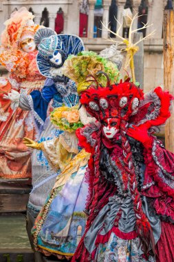 Venice, Italy, february 5, 2016: Carnival masks in Venice. The Carnival of Venice is a annual festival held in Venice, Italy.  clipart