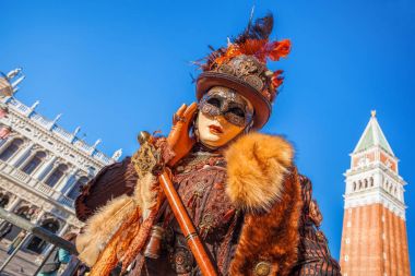 Venedik, İtalya, 5 Şubat 2016: karnaval maskesi Venedik. Venedik karnaval Venedik, İtalya'da düzenlenen bir yıllık festivaldir. 