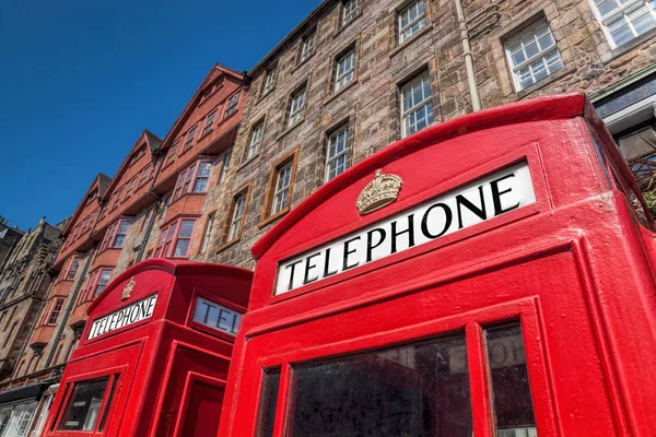 Red phone boots in Edinburgh, Scotland — Stock Photo, Image
