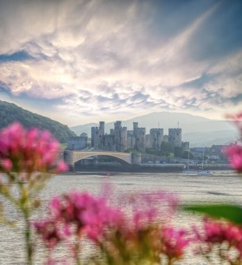 Ünlü Conwy Castle Walesh kaleler Galler, Birleşik Krallık, dizi