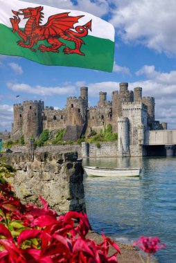 Ünlü Conwy Castle Walesh kaleler Galler, Birleşik Krallık, dizi