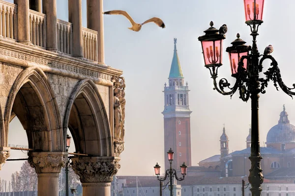 Marco Meydanı Doges Sarayı Venedik Talya Daki Giorgio Kilisesi Karşı — Stok fotoğraf