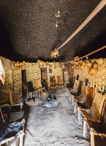 Inside traditional Dorze house. Hayzo village, Omo Valley, Ethio — Stock Photo, Image