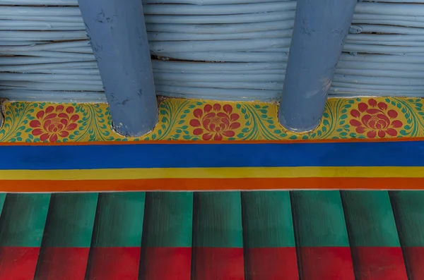 Detail of the wall inside the Hemis Monastery