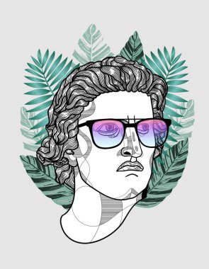 Spartacus heykeli. Vektör illüstrasyon eli çizildi.